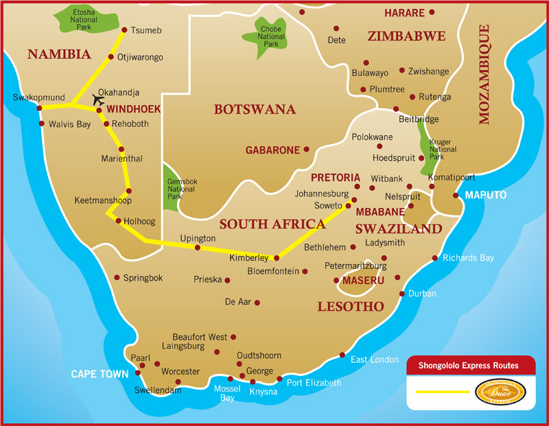 Map-Shongololo-Dune - Trains & Safaris