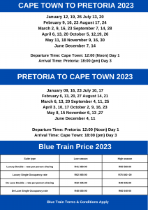 Blue Train Prices 2023