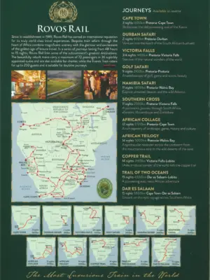 Rovos Rail Route Map – Luxury Train Routes South Africa